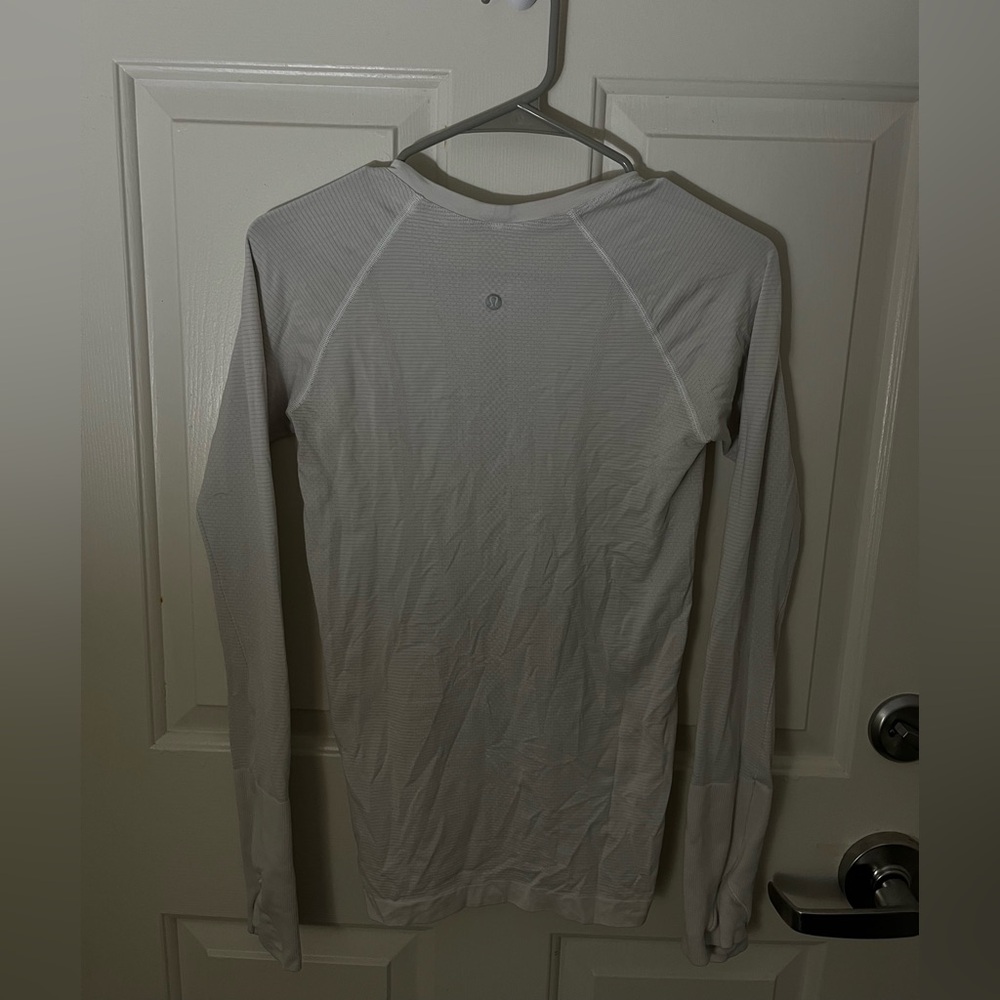 White Lulu Long Sleeve Athletic Top
